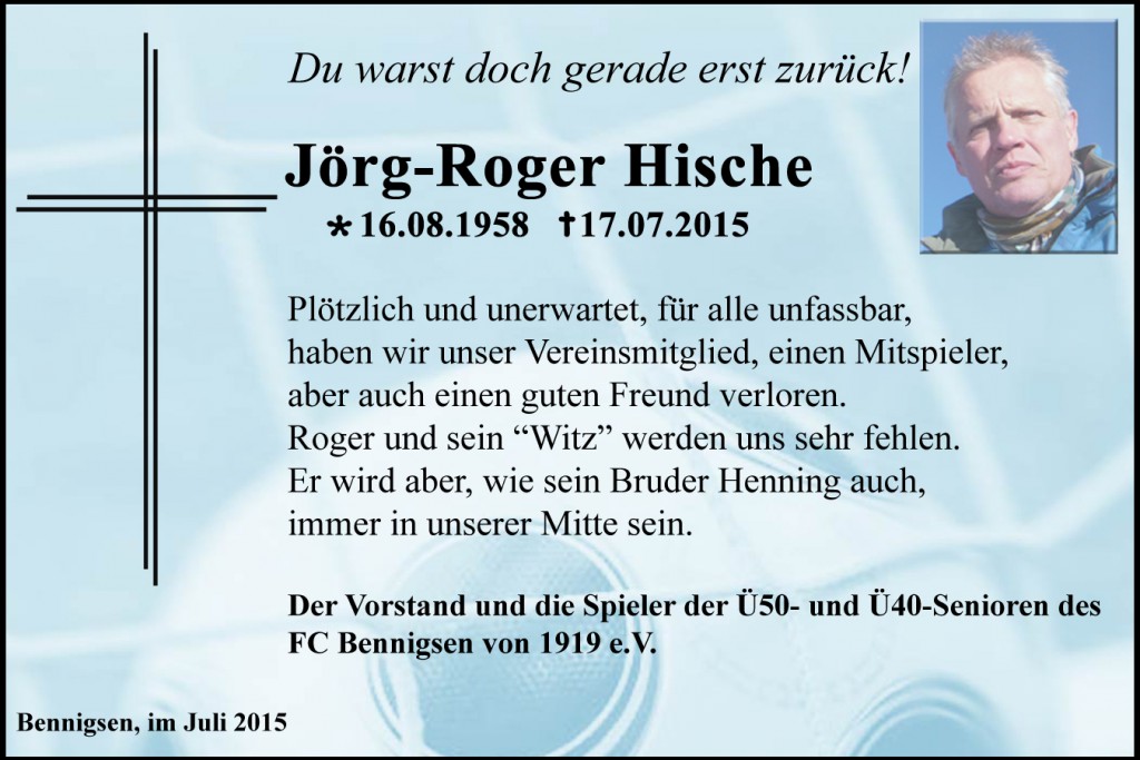 Abschied Jörg-Roger Hische